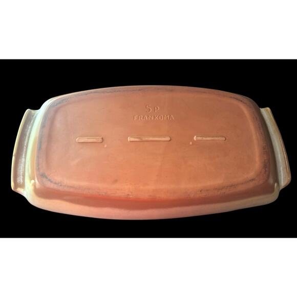 Vintage RARE Frankoma Pottery 19.5"x10" Prairie Green Brown Serving Platter 5QS - Picture 4 of 6